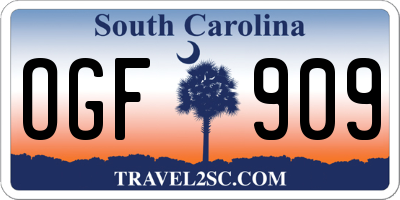 SC license plate OGF909