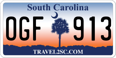SC license plate OGF913