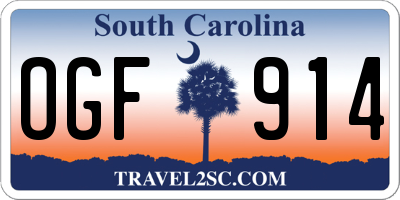 SC license plate OGF914