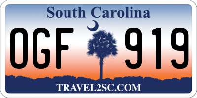 SC license plate OGF919