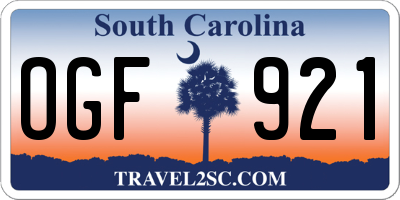 SC license plate OGF921