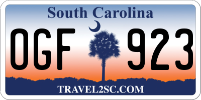 SC license plate OGF923