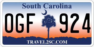 SC license plate OGF924