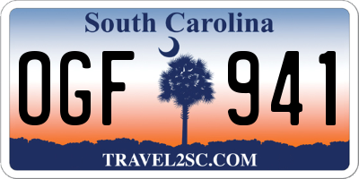 SC license plate OGF941
