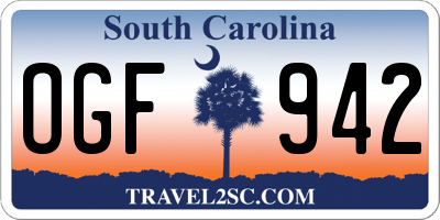 SC license plate OGF942