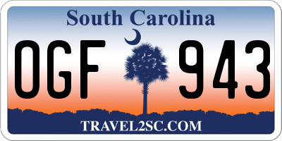 SC license plate OGF943