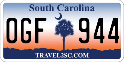 SC license plate OGF944