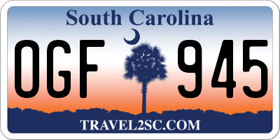 SC license plate OGF945