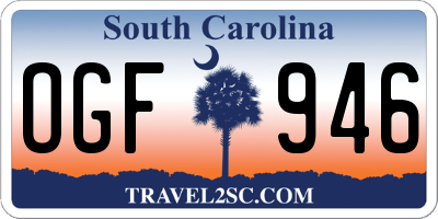 SC license plate OGF946