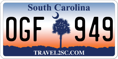 SC license plate OGF949