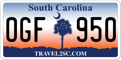 SC license plate OGF950