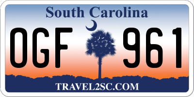 SC license plate OGF961