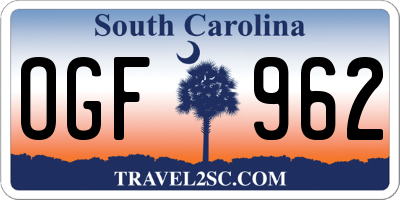 SC license plate OGF962