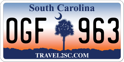 SC license plate OGF963