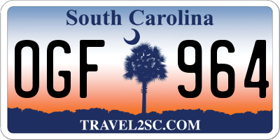 SC license plate OGF964