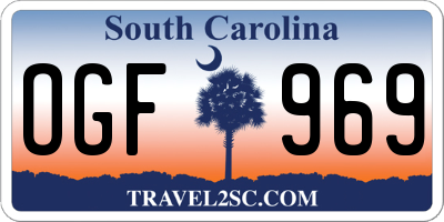 SC license plate OGF969
