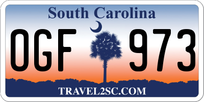 SC license plate OGF973