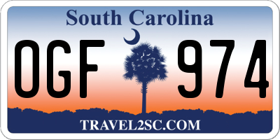 SC license plate OGF974