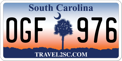 SC license plate OGF976