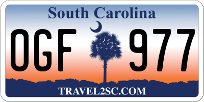SC license plate OGF977