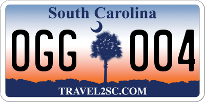 SC license plate OGG004