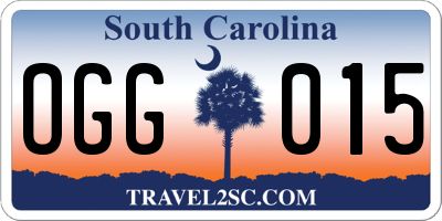SC license plate OGG015
