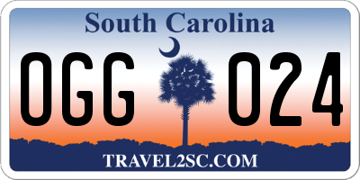 SC license plate OGG024
