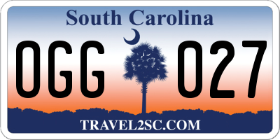 SC license plate OGG027
