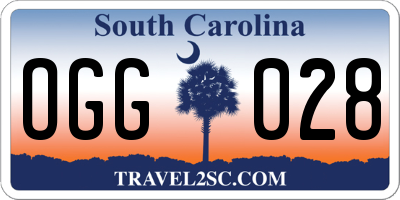 SC license plate OGG028