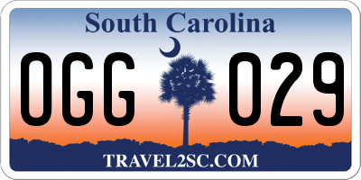 SC license plate OGG029