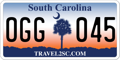 SC license plate OGG045