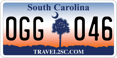 SC license plate OGG046