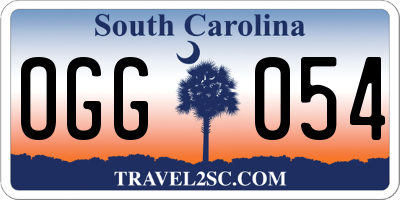 SC license plate OGG054