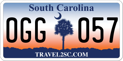 SC license plate OGG057