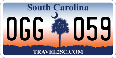 SC license plate OGG059