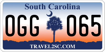 SC license plate OGG065
