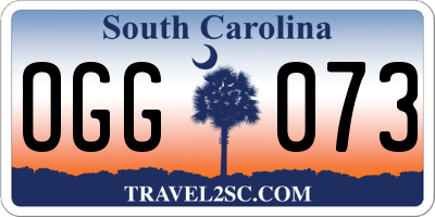 SC license plate OGG073