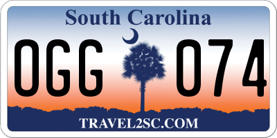 SC license plate OGG074