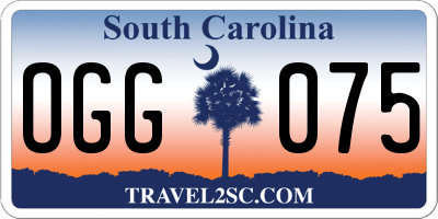 SC license plate OGG075