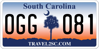 SC license plate OGG081