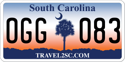 SC license plate OGG083