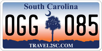 SC license plate OGG085