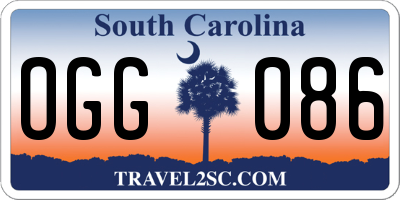 SC license plate OGG086