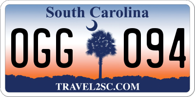 SC license plate OGG094