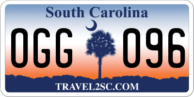 SC license plate OGG096