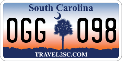 SC license plate OGG098