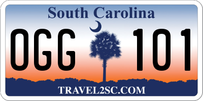 SC license plate OGG101