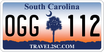 SC license plate OGG112