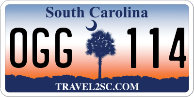 SC license plate OGG114