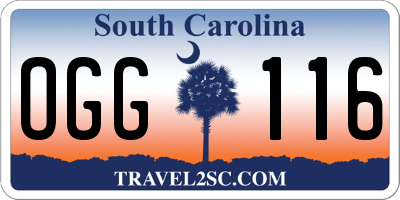 SC license plate OGG116